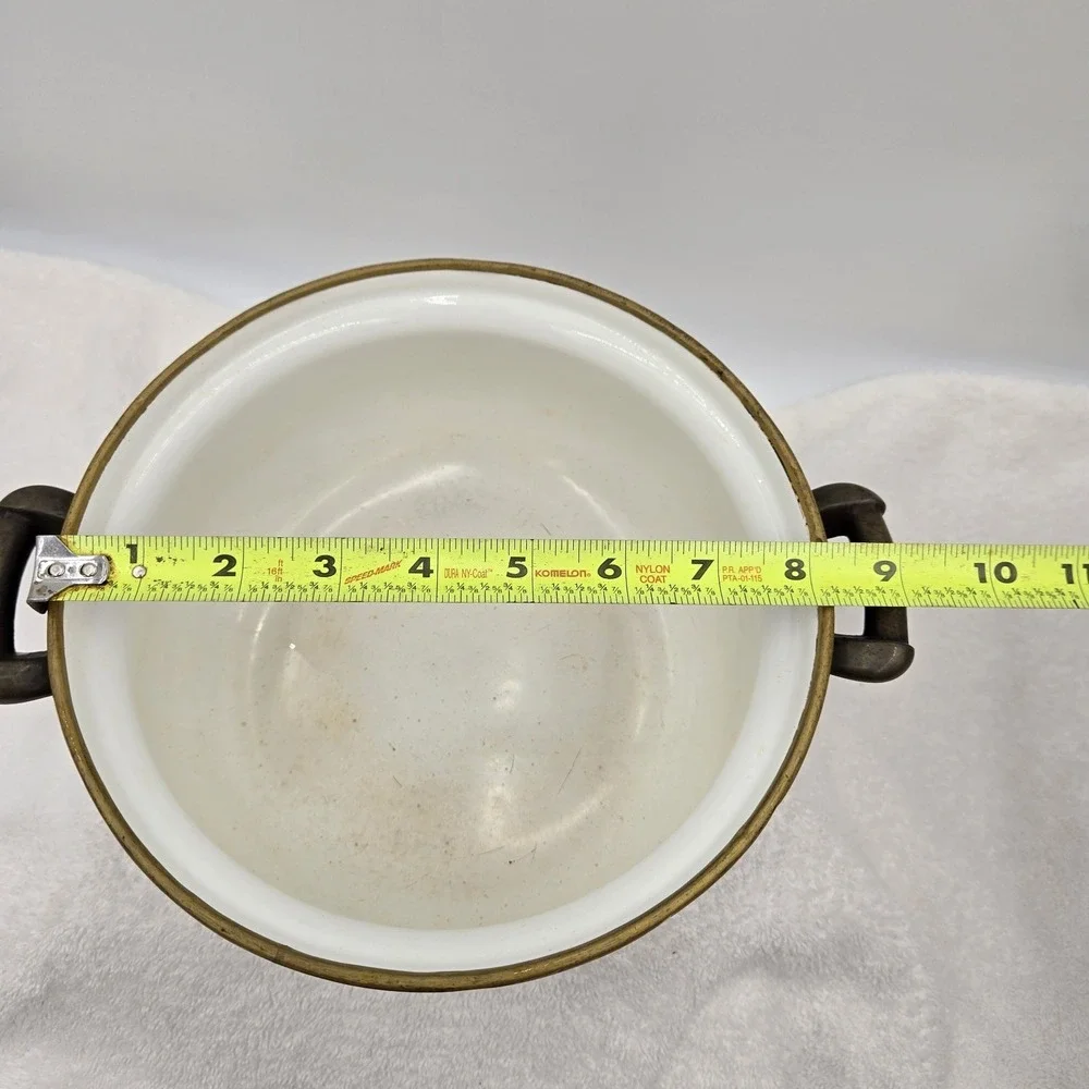 Vtg Mikasa Grande Chef UN710 Charisma Black Enamel Pot Cookware Iris Floral